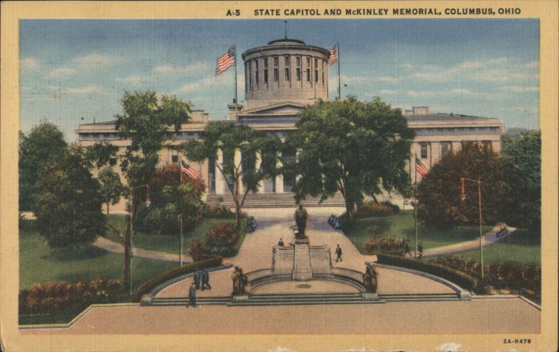 State Capitol and McKinley Memorial Columbus Ohio