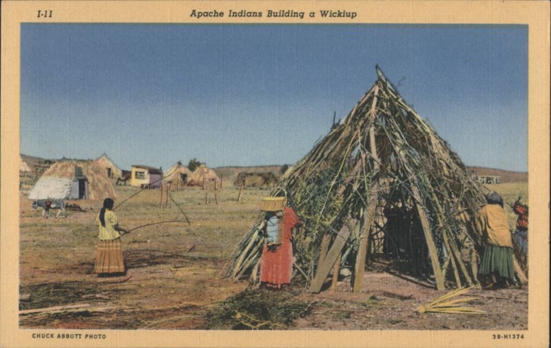 Apache Indians Building a Wicklup Chuck Abbott Native Americana