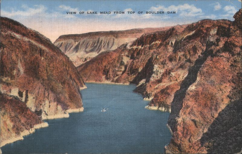 Lake Mead from Top of Boulder Dam, Nevada