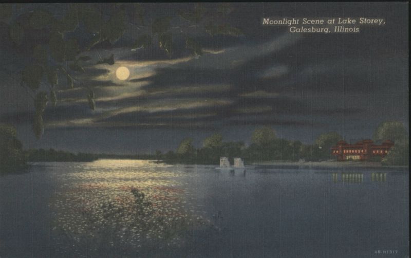 Moonlight Scene at Lake Storey Galesburg Illinois