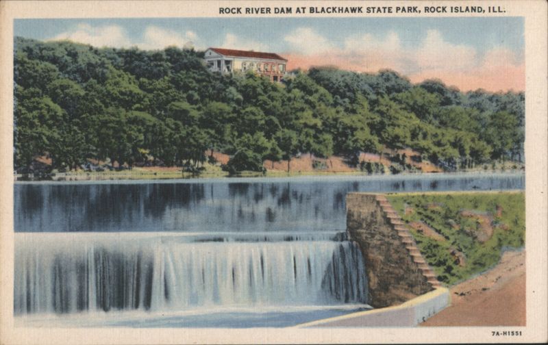 Rock River Dam at Blackhawk State Park Rock Island Illinois