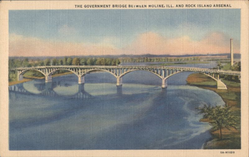 Government Bridge, Moline, IL & Rock Island Arsenal Illinois