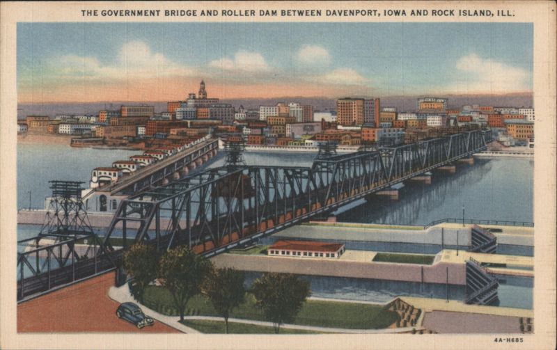 Government Bridge & Roller Dam - Davenport, IA & Rock Island, IL Iowa
