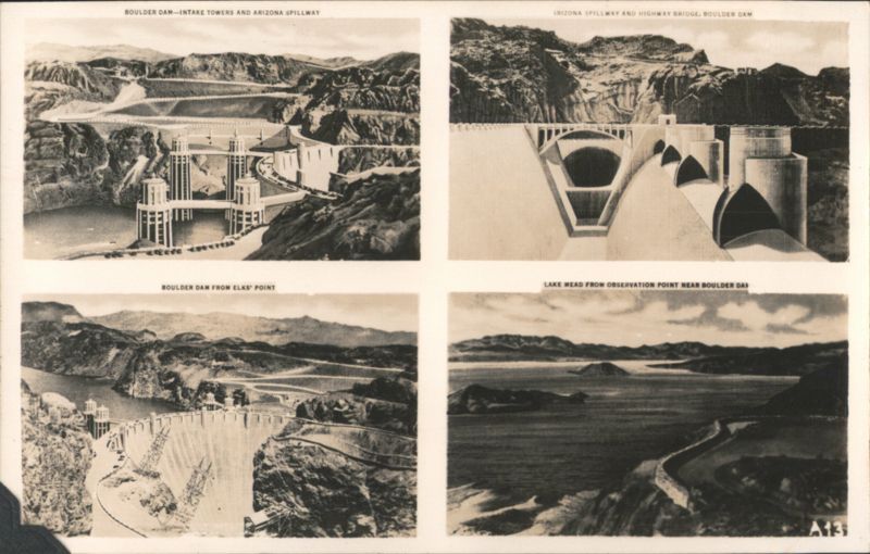 Boulder Dam & Lake Mead Views: Intake Towers, Spillway, Bridge Boulder City Nevada