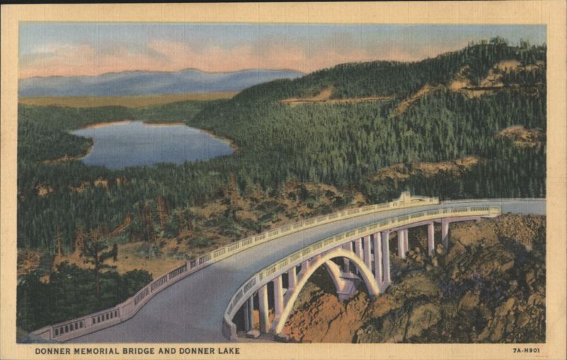 Donner Memorial Bridge and Donner Lake Truckee California