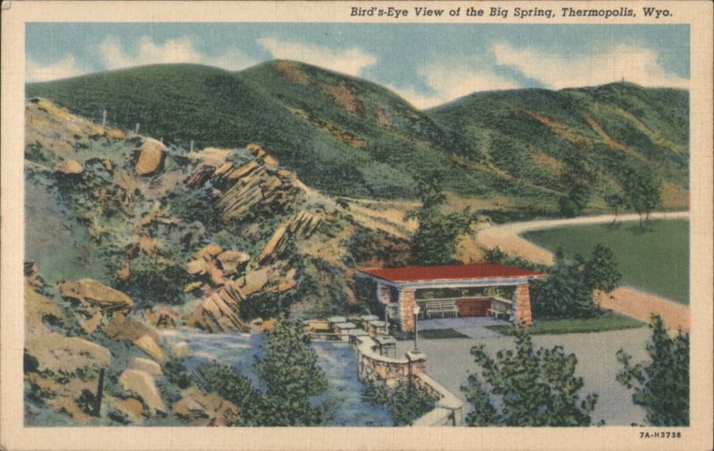 Bird's-Eye View of the Big Spring, Thermopolis, WY Wyoming