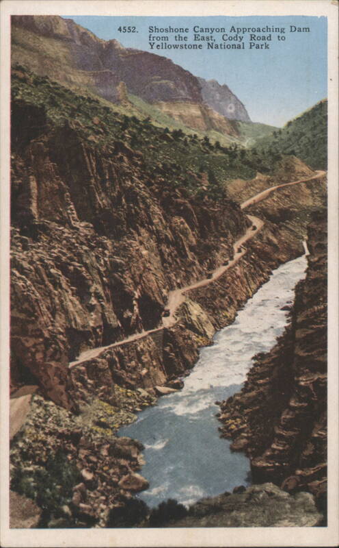 Shoshone Canyon Approaching Dam, Cody Road to Yellowstone NP Wyoming