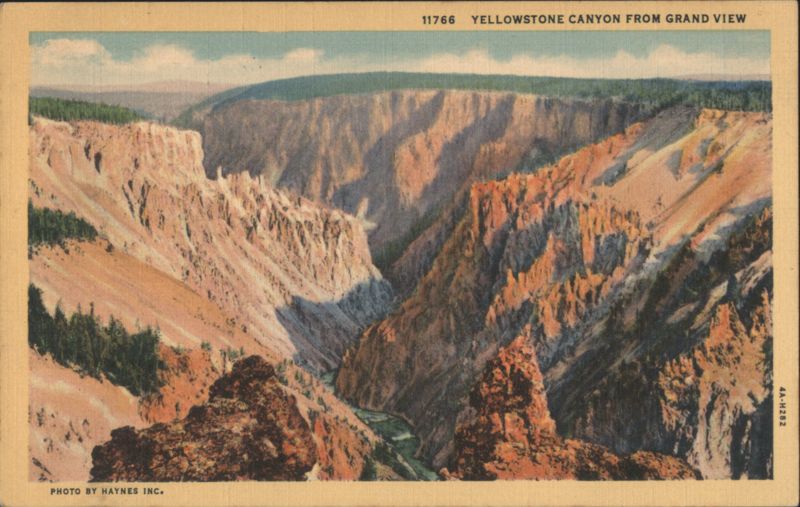 Yellowstone Canyon from Grand View, WY Wyoming