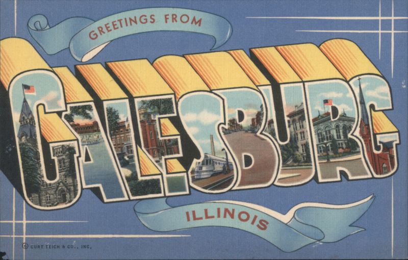 Greetings From Galesburg Illinois Large Letter View