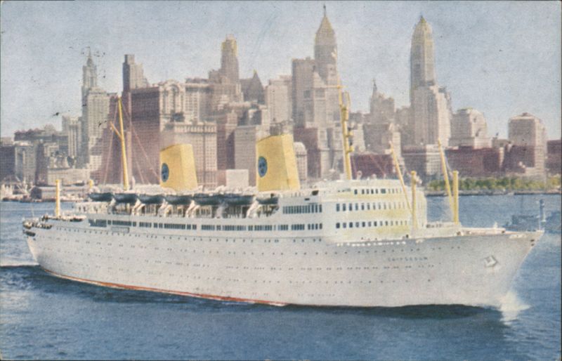 MS Gripsholm Swedish American Line New York City Skyline