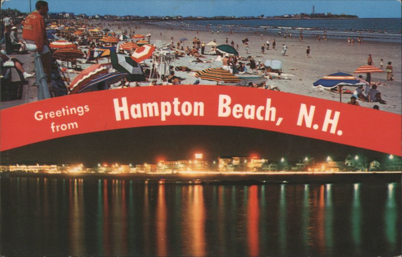 Hampton Beach NH Day & Night Views, Busy Beach & Waterfront New Hampshire