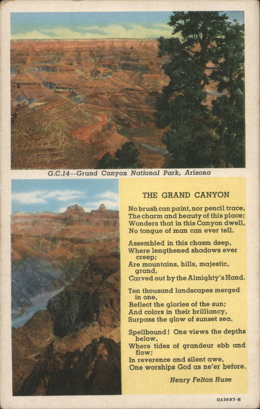 Grand Canyon National Park, Arizona Poem Henry Felton Huse