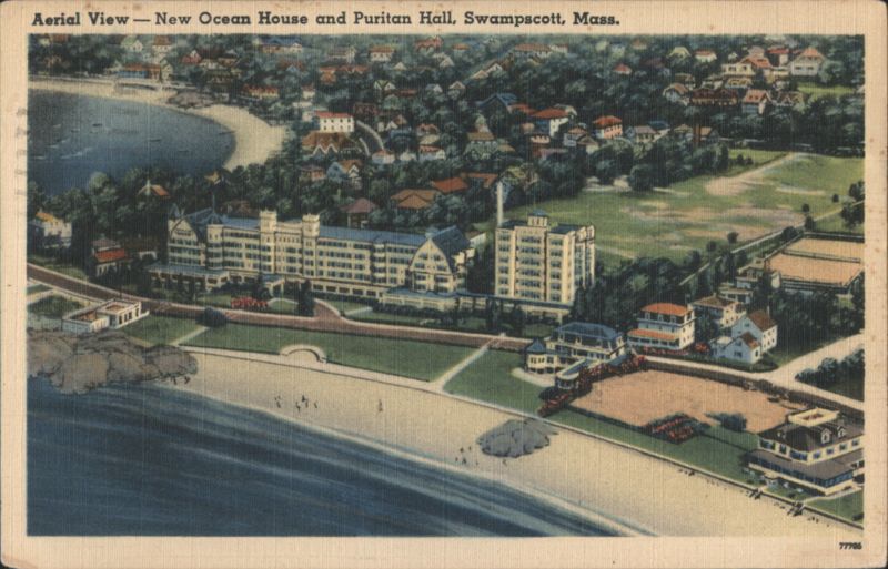 Aerial View - New Ocean House and Puritan Hall Swampscott Massachusetts