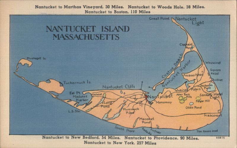 Nantucket Island Massachusetts Map Distances