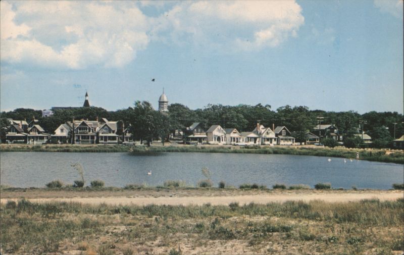 Sunset Lake, Gingerbread Cottages, Oak Bluffs, MA Massachusetts