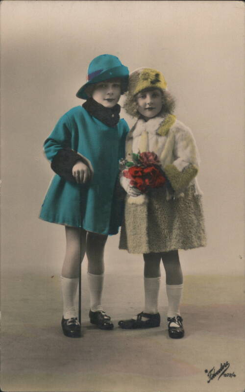 Children in Winter Coats, Theodore 1922 Art Deco