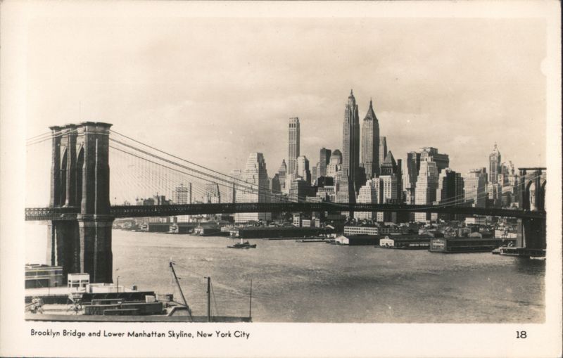 Brooklyn Bridge and Lower Manhattan Skyline New York