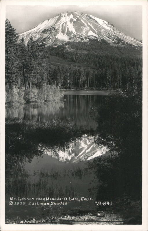 Mt. Lassen from Manzanita Lake, Calif. California