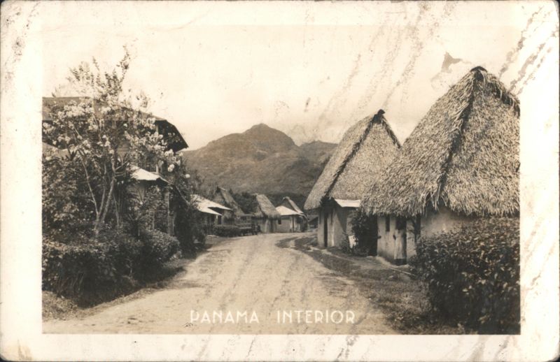 Panama Interior Village with Thatched Roof Houses