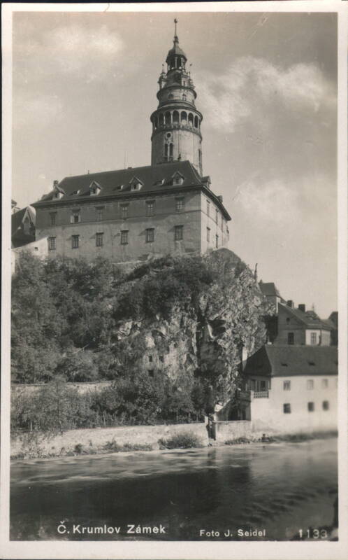 Český Krumlov Castle Tower & River View Czechoslovakia