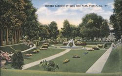 Sunken Gardens at Glen Oak Park Postcard