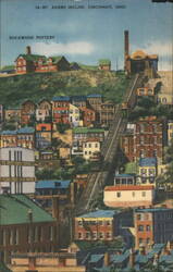 Mt. Adams Incline & Rockwood Pottery, Cincinnati, OH Postcard