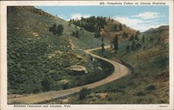Telephone Cañon, Lincoln Highway, Cheyenne-Laramie, WY Postcard