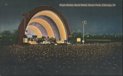 Night Scene, Band Shell, Grant Park Postcard