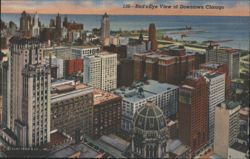 Bird's-Eye View of Downtown Chicago Postcard