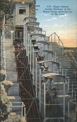 Royal Gorge Incline Railway Upper Station & Cars Postcard