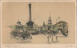 Trafalgar Square Nelson's Column London Sketch Postcard