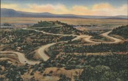Raton Pass, Santa Fe Trail, Winding Road View Postcard