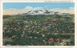 Fisher's Peak & Bird's-Eye View of Trinidad, CO Postcard