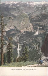 Vernal and Nevada Falls from Glacier Point Postcard