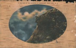 Old Man of the Mountain by Moonlight, White Mountains Postcard