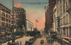 Fountain and Government Squares, RKO Albee Postcard
