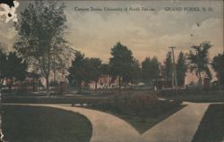 Campus Scene, University of North Dakota Postcard