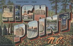 Greetings from High Point NC - Letter Views of City Landmarks Postcard