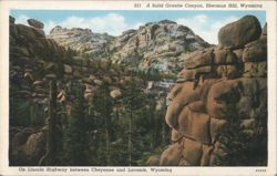 A Solid Granite Canyon, Sherman Hill, WY Postcard