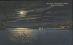 Moonlight Scene at Lake Storey Postcard
