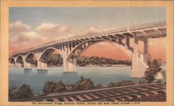 Government Bridge, Moline, Illinois & Rock Island Arsenal Postcard