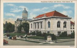 Augustana College and Library, Rock Island, IL Postcard
