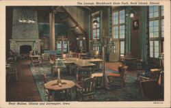 The Lounge, Blackhawk State Park, Rock Island, IL Postcard