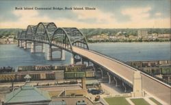Rock Island Centennial Bridge, Rock Island, Illinois Postcard
