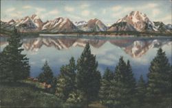 Teton Peaks Reflected in Jackson Lake, Grand Teton NP Postcard