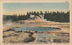 Crested Pool, Castle Geyser Cone, Yellowstone National Park Postcard