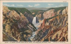 Grand Canyon from Artist Point, Yellowstone National Park Postcard