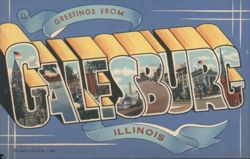 Greetings From Galesburg Illinois Large Letter View Postcard