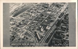 Bird's-Eye View of Idaho Falls, Snake River & Falls Postcard