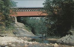 Chiselville Covered Bridge over Roaring Branch River Postcard